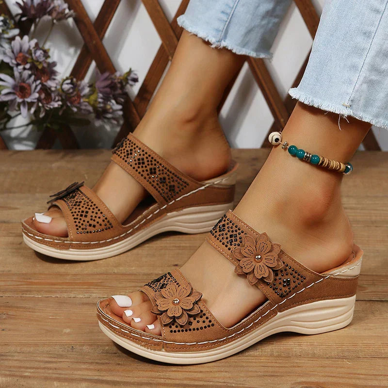 Orthopedic Flower Wedge Sandals FLEUR