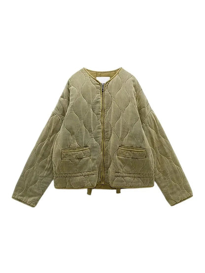 Elarova |  Oversized Vintage Gepolsterte Damenjacke