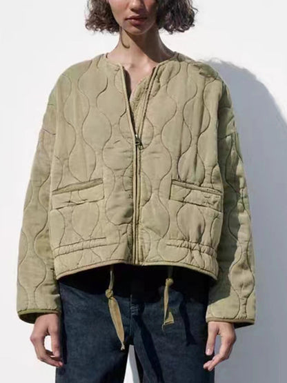 Elarova |  Oversized Vintage Gepolsterte Damenjacke