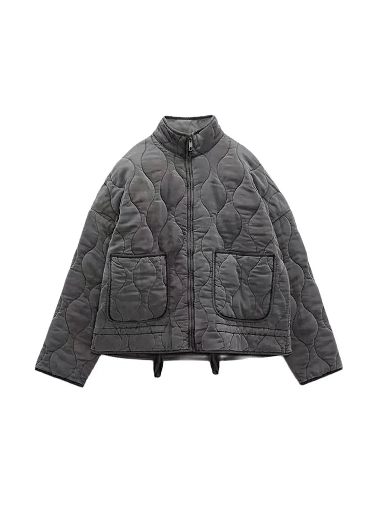 Elarova |  Oversized Vintage Gepolsterte Damenjacke