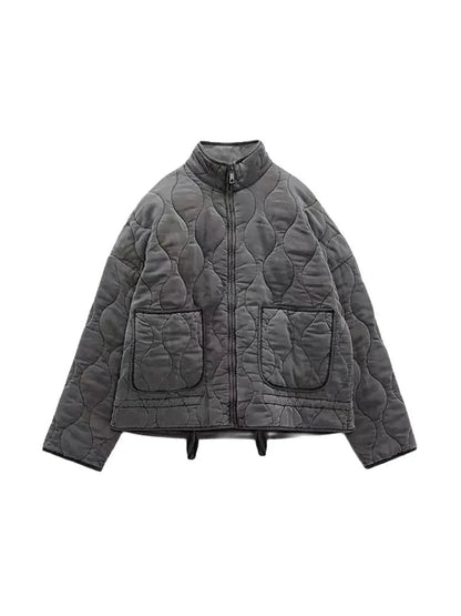 Elarova |  Oversized Vintage Gepolsterte Damenjacke