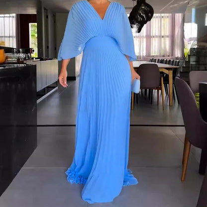 Plisea™ – Klassisches Elegantes Midikleid mit Plissee