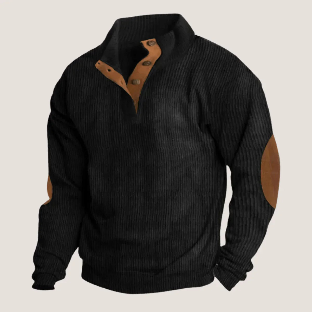 Pullover mit gerippten Details und Knöpfen - Caden
