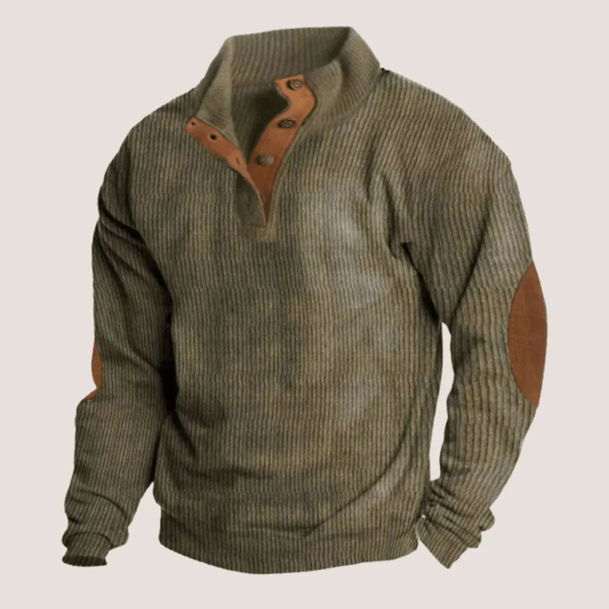 Pullover mit gerippten Details und Knöpfen - Caden