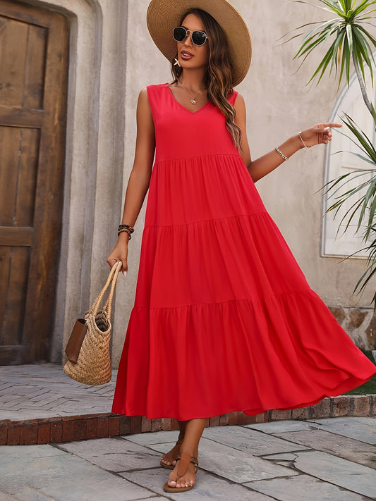 Rayona™ – Sommerliches Damenkleid mit elegantem V-Ausschnitt