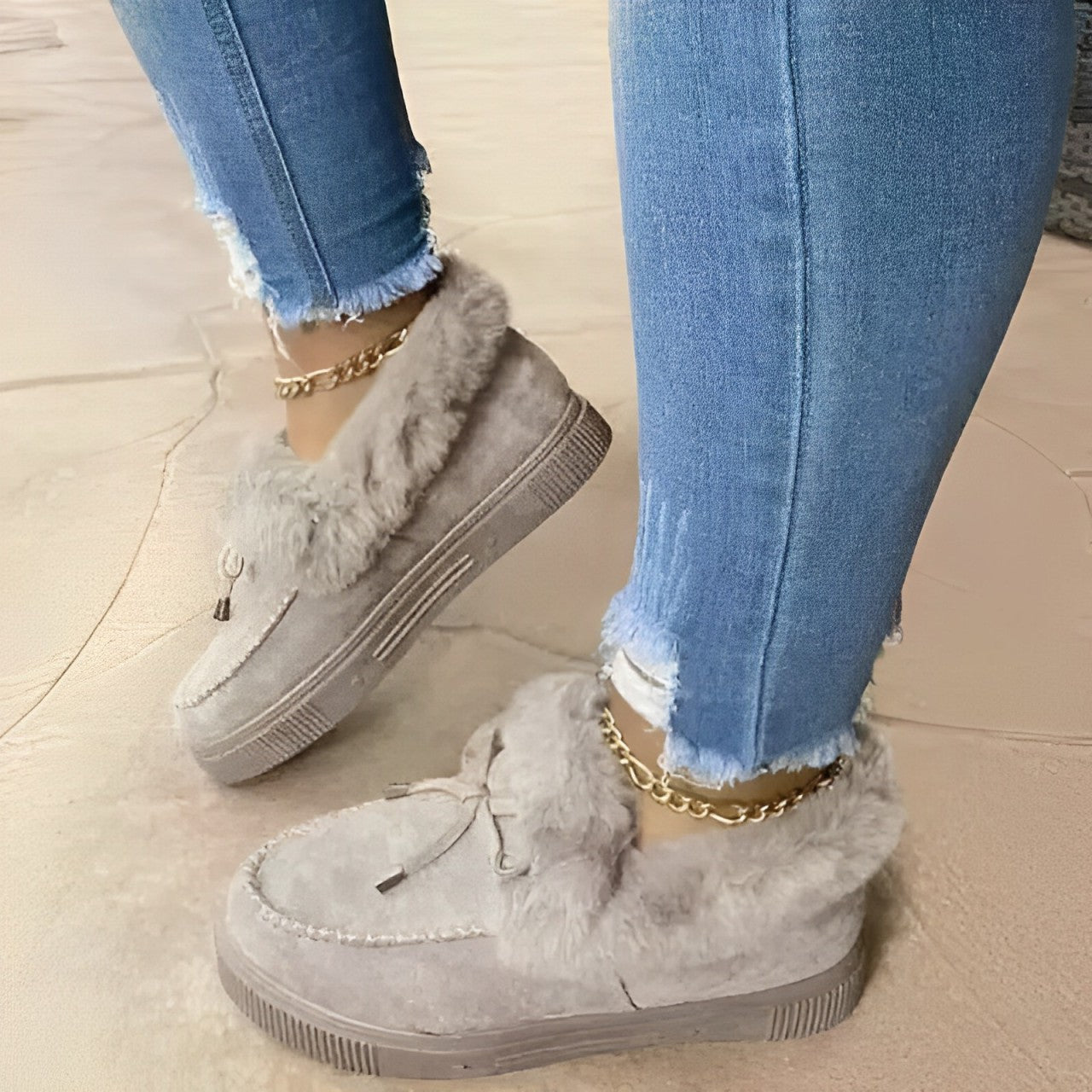 Robuste Baumwollsamt-Schnürstiefel Jolie