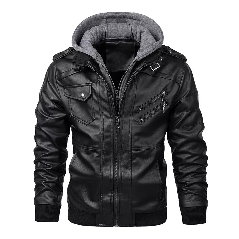 Roen Herren Winter Lederjacke Casual
