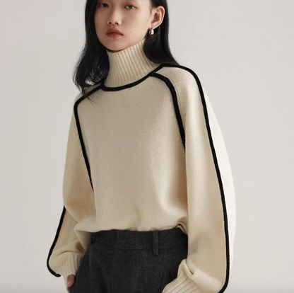 Rollkragenpullover Damen im Old-Money-Stil