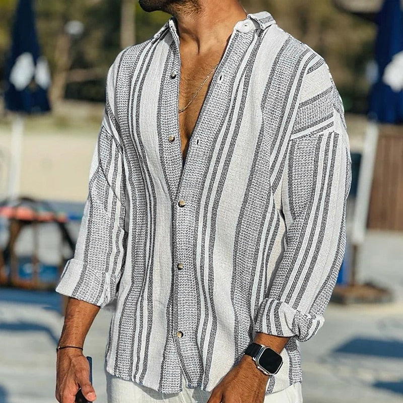Roscoe: Männer Hemd, gestreift, Vintage-Stil