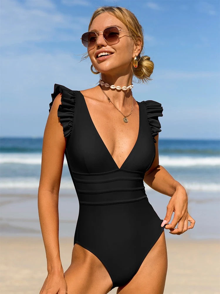 RuffleCharm™ – Femininer Rüschen Badeanzug für den perfekten Sommerlook