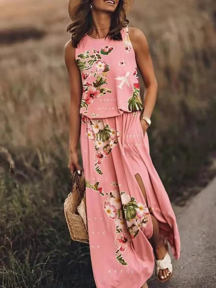 Sommer Maxikleid Großkleid Elegant Lang - Elarova