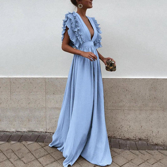 Vivienne™ – Damen Kleid mit Romantischen Rüschenärmeln für Festliche Anlässe-1