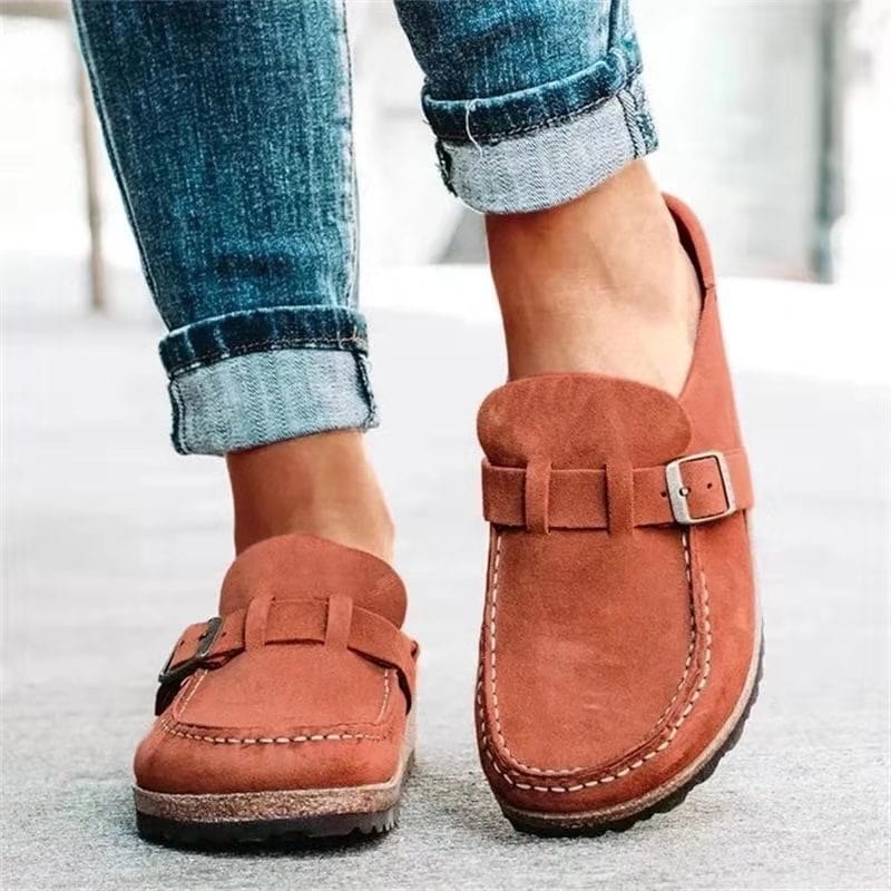 Orthopädische Pantoletten Wildleder Retro Warm - Elarova