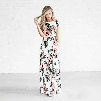 BohoChic™ – Damen Maxikleid Sommer Floral Druck Bequem & Stylish 5