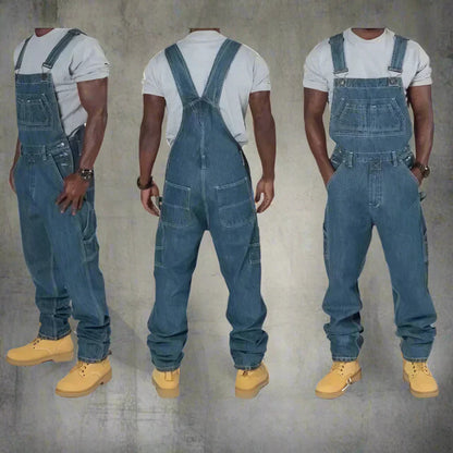 Herren Jeans Overall Slim Fit Bequem Splice Denim
