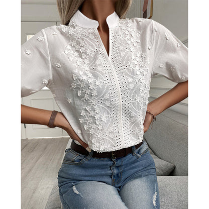 EleganzBluse™ – Damenbluse mit Puffärmeln für Eleganz und Komfort 4