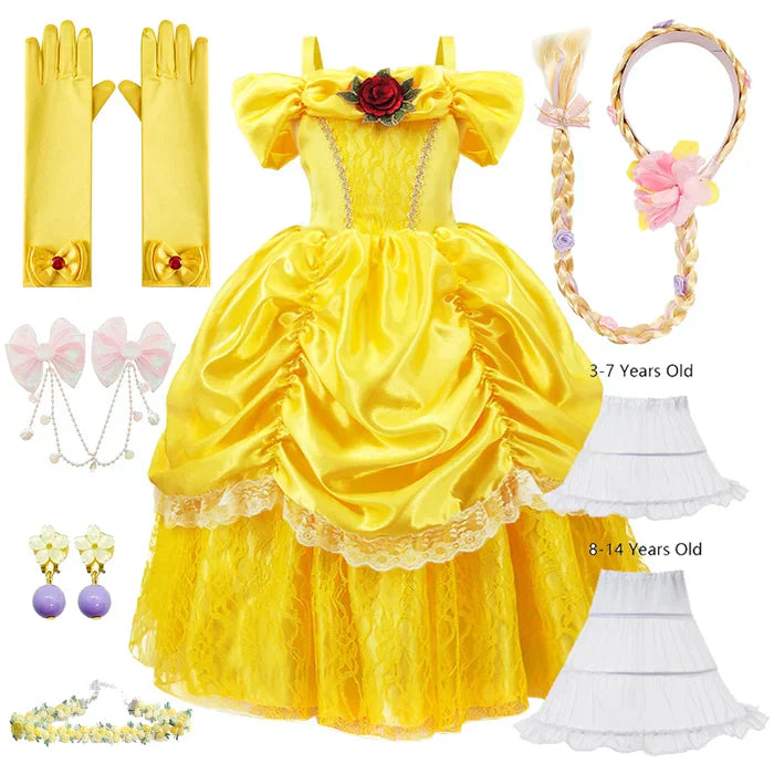 Mädchen Prinzessinnenkleid Märchenhaftes Kostüm Rosa