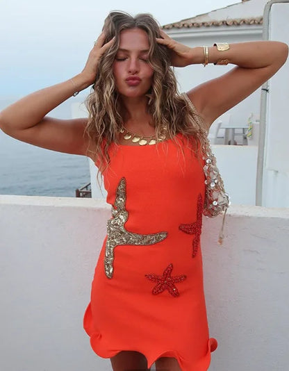 Beainmmry™ – Damen Festliches Kleid Rückenfrei mit Pailletten Glamour 1