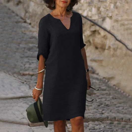 Wendy™ – Damen Kleid mit V-Ausschnitt für Eleganz und Komfort im Frühling-1