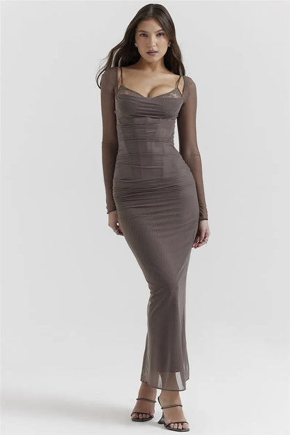 Variant image for Missi™ – Damen Abendkleid Lang mit Eleganter Silhouette und Transparenten Ärmeln-3