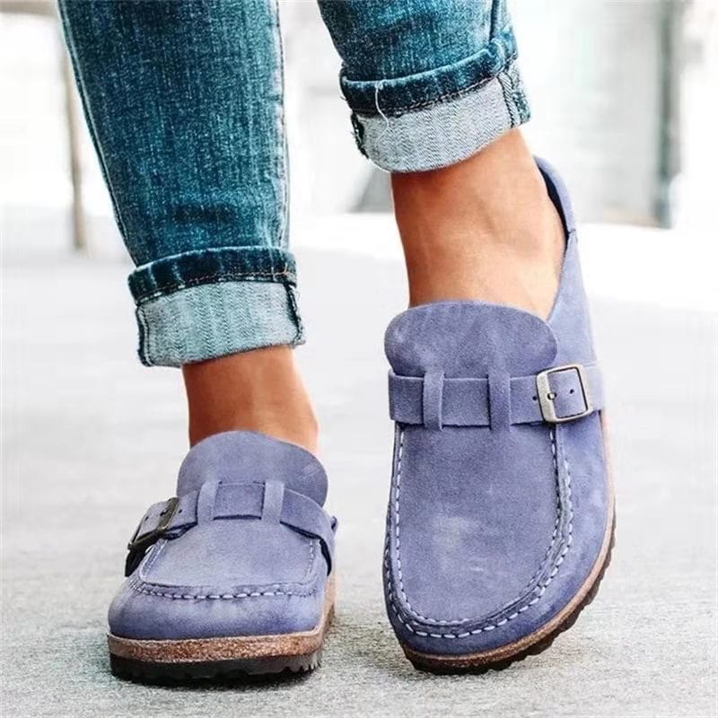 Orthopädische Pantoletten Wildleder Retro Warm