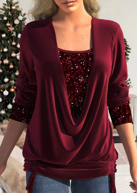 GlamourShine™ – Damenbluse mit Pailletten Elegante Raffinesse für Feste