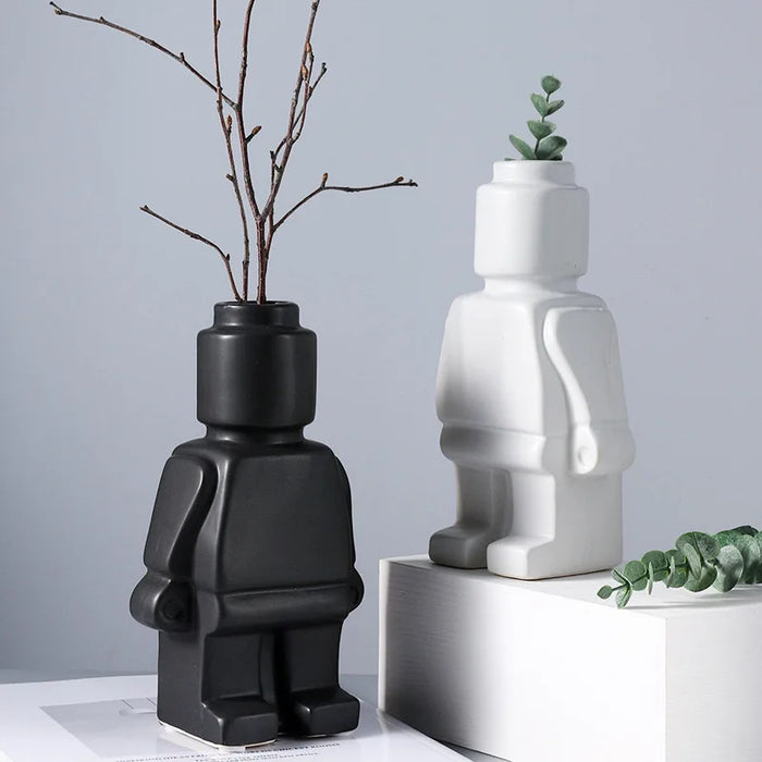 Moderne Roboter Vase Dekorativ Einzigartig
