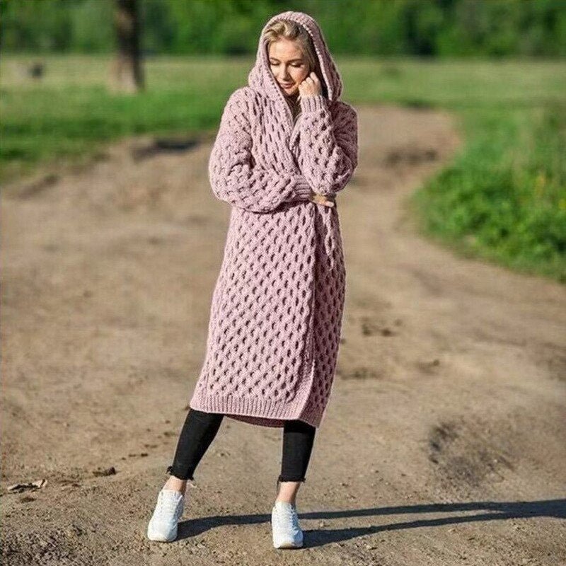 Sabinea - Warme Damen-Strickjacke mit Kapuze