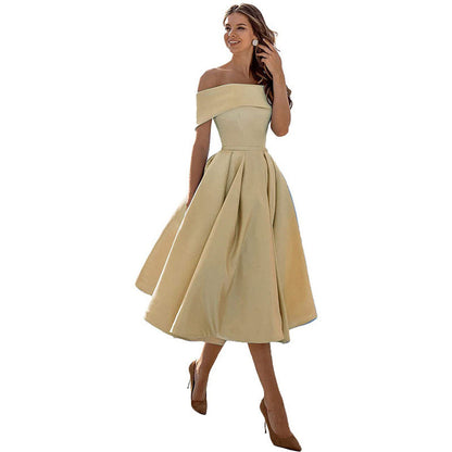 Satin-Partykleid von Elarova: modisch, lässig, trägerlos