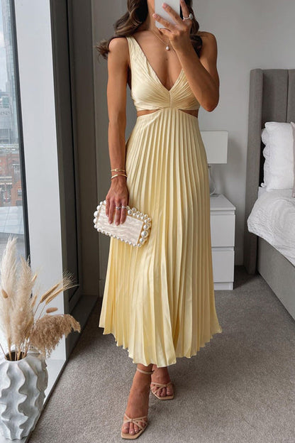 Satinessa™ – Damen Abendkleid Lang aus Edlem Falten Satin