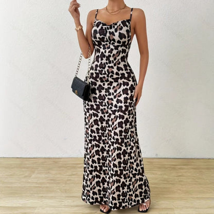Savara™ – Damen Kleid Hochzeitsgast Elegantes Tierdruck Design für Feste