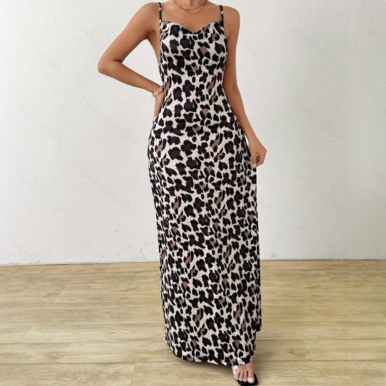 Savara™ – Damen Kleid Hochzeitsgast Elegantes Tierdruck Design für Feste