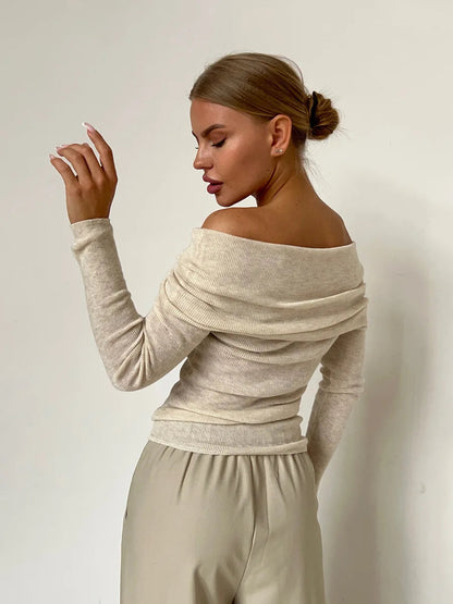 Elarova |  Schulterfreier Pullover für Damen