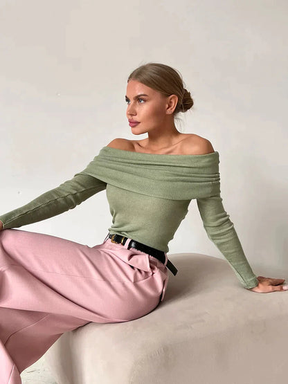 Elarova |  Schulterfreier Pullover für Damen