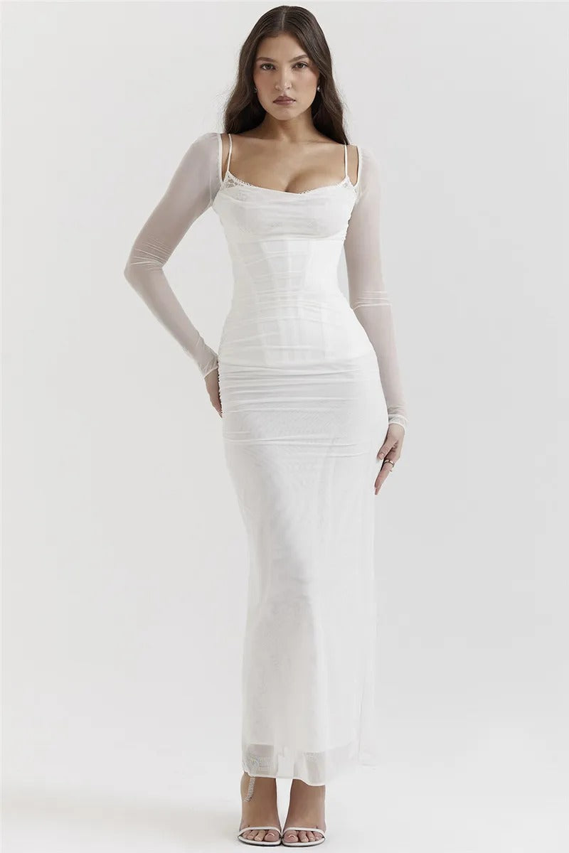 Variant image for Missi™ – Damen Abendkleid Lang mit Eleganter Silhouette und Transparenten Ärmeln-2