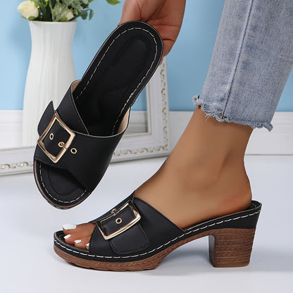 Serelvia™ – Damen Sandalen mit Dickem Absatz für Eleganten Komfort 1