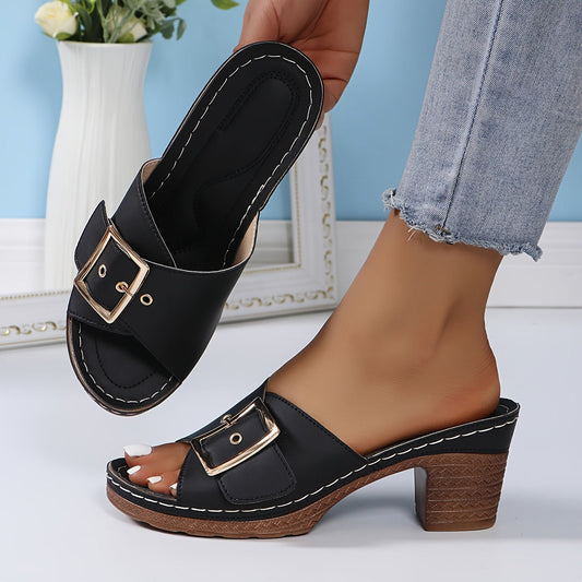 Serelvia™ – Damen Sandalen mit Dickem Absatz für Eleganten Komfort 1