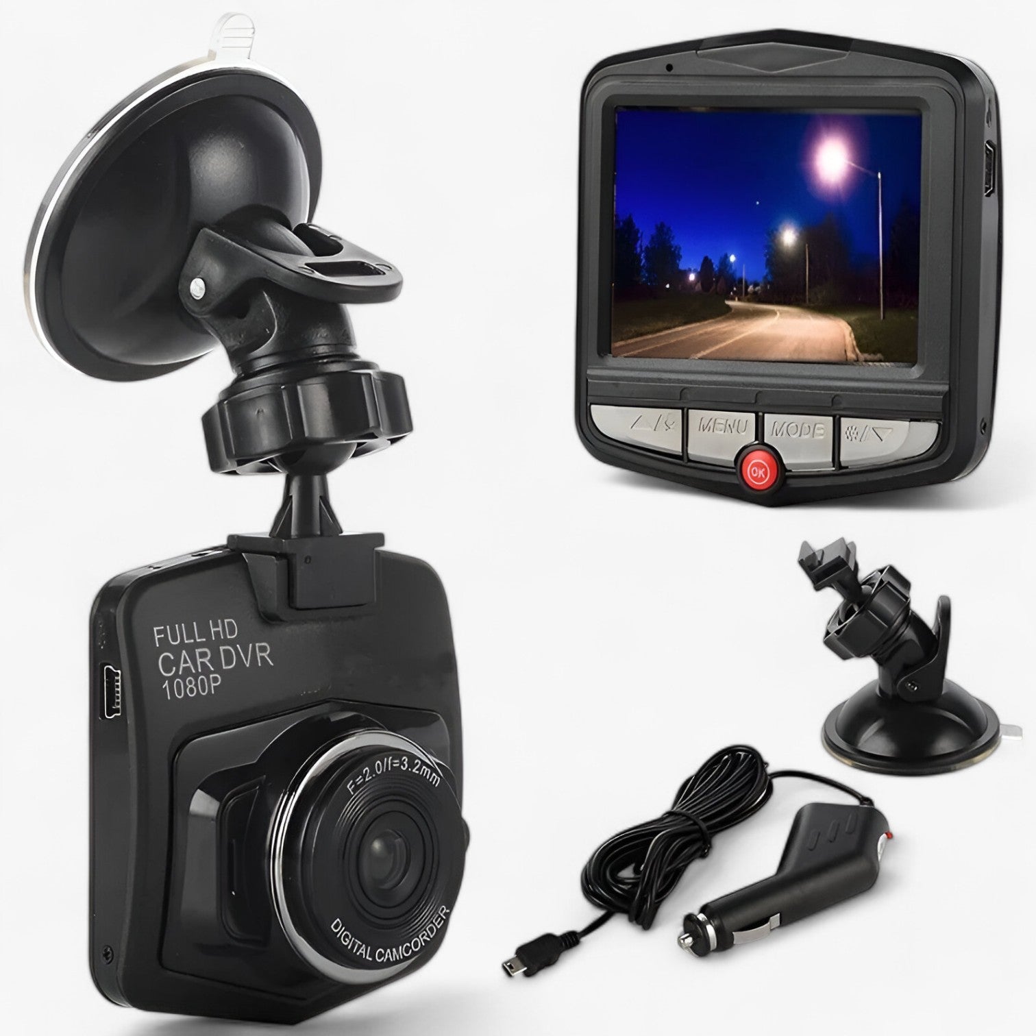 HD Dashcam 1080p Kompakt mit Nachtsicht - Elarova