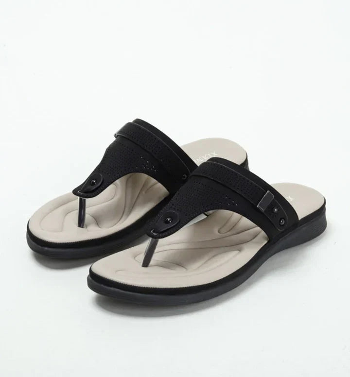 Sintra Black Orthopaedic Flip-Flops by Krohn-e