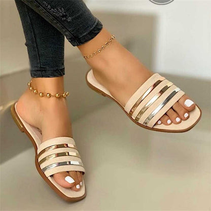 SlideVita™ – Elegante Damen Slides mit Flachem Absatz