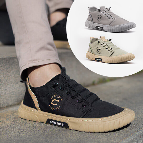 Bequeme Herren Sneaker Sportlich Schwarz - Elarova