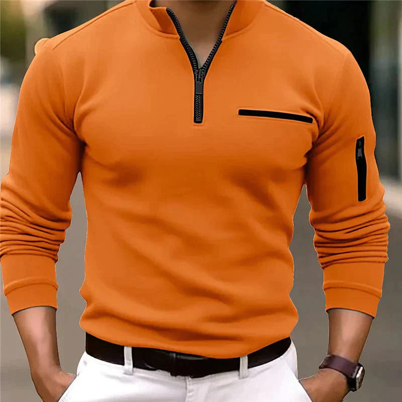 Slim-fit Polo Shirt with Quarter-Zip - Vincent