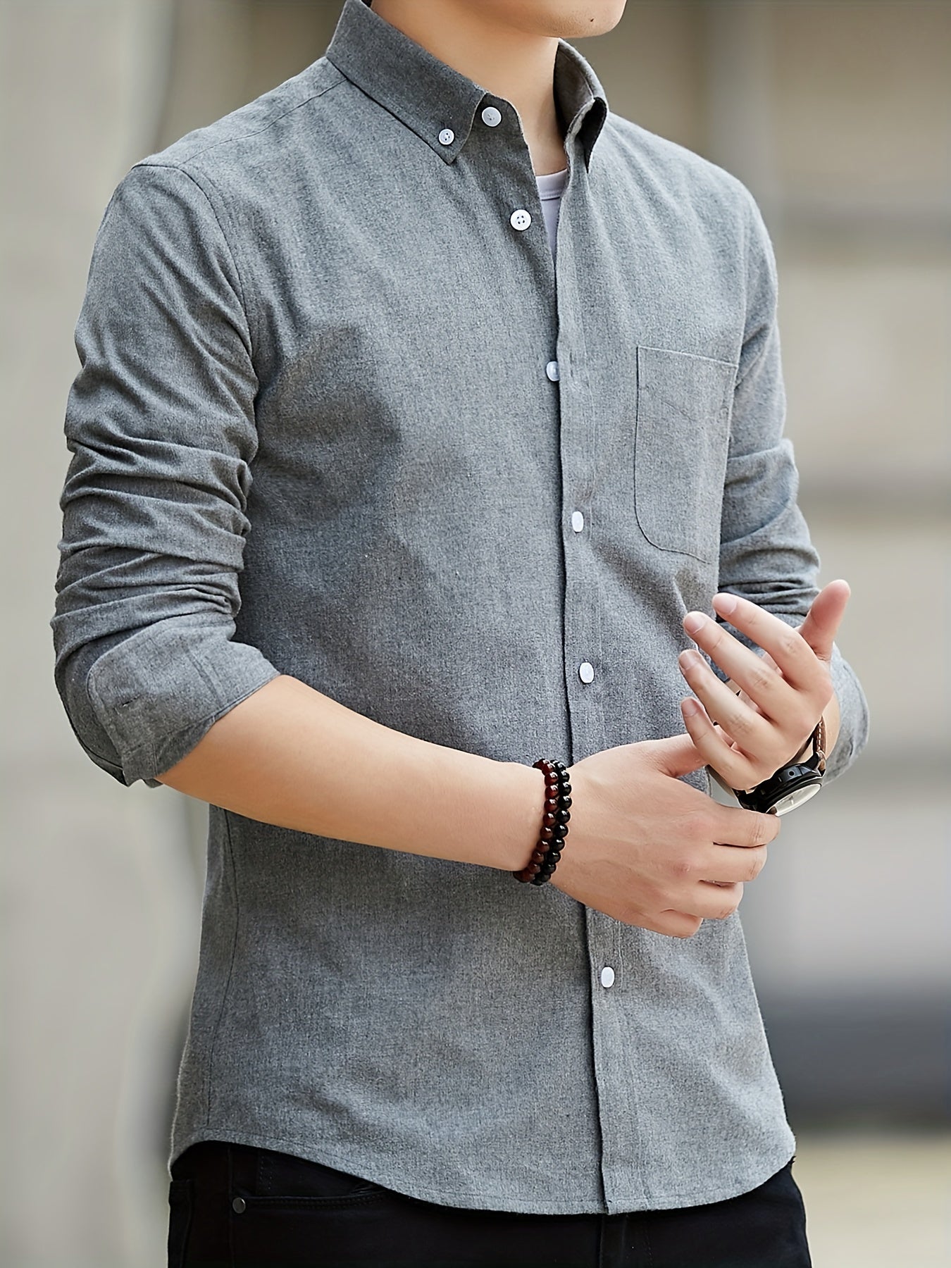 SmartLuxe™ – Elegantes Langarmhemd für Herren aus hochwertigem Baumwollmix