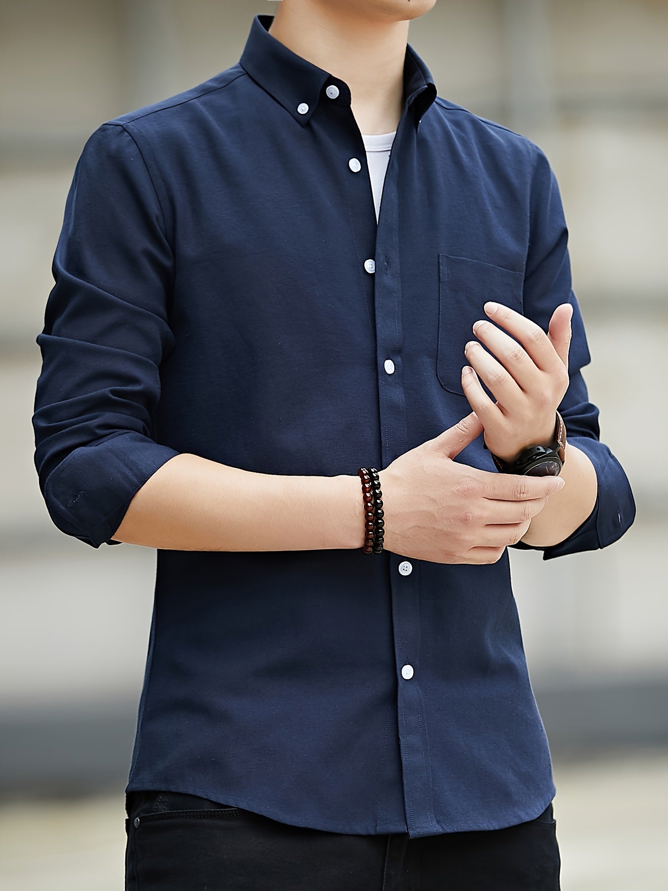 SmartLuxe™ – Elegantes Langarmhemd für Herren aus hochwertigem Baumwollmix