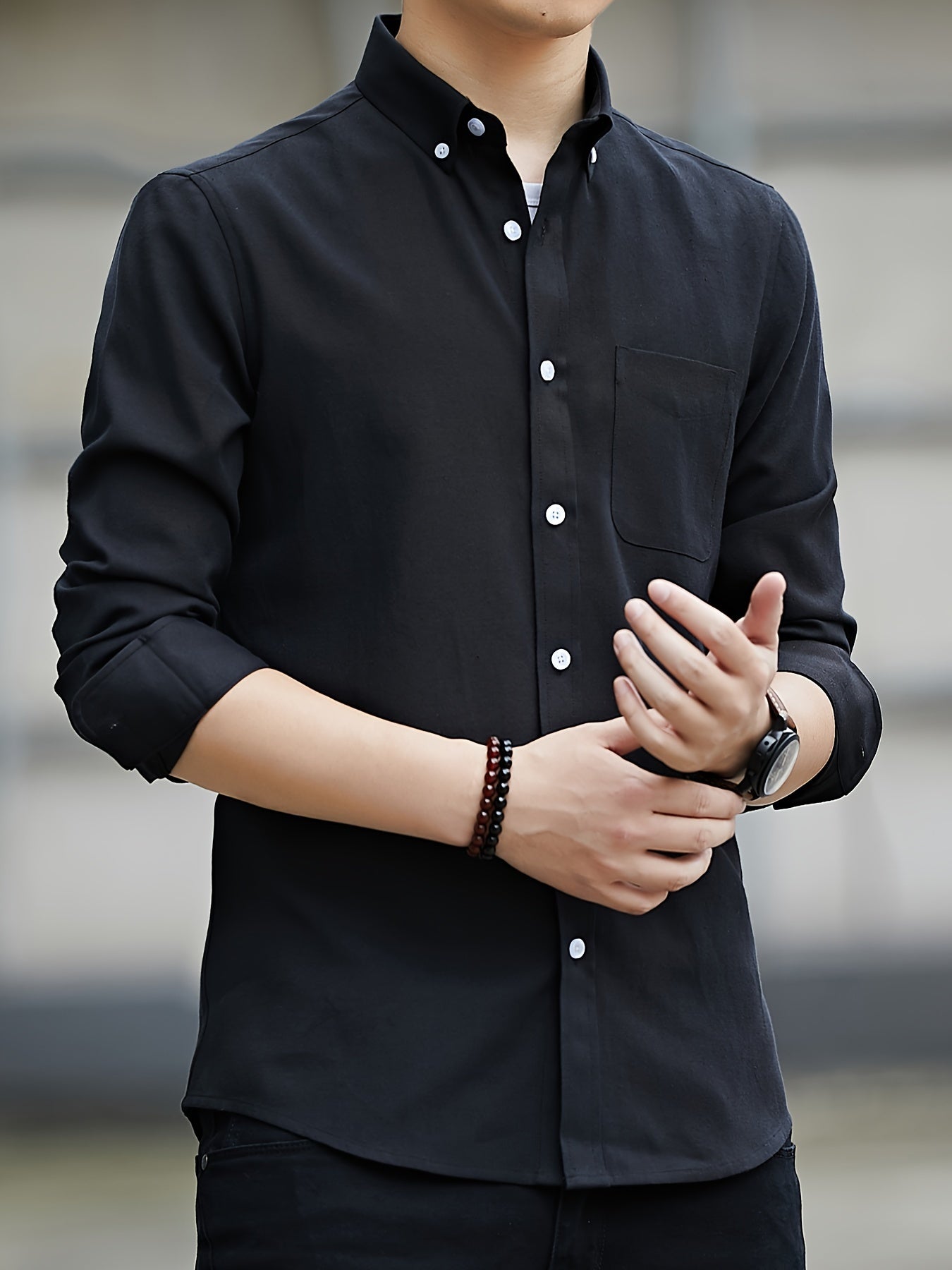 SmartLuxe™ – Elegantes Langarmhemd für Herren aus hochwertigem Baumwollmix