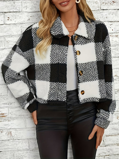 SoftLuxe™ – Kuschelige Teddyjacke für Damen mit stilvoller Knopfleiste