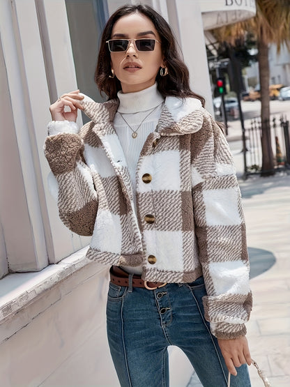 SoftLuxe™ – Kuschelige Teddyjacke für Damen mit stilvoller Knopfleiste