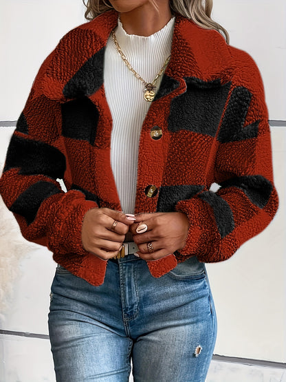 SoftLuxe™ – Kuschelige Teddyjacke für Damen mit stilvoller Knopfleiste