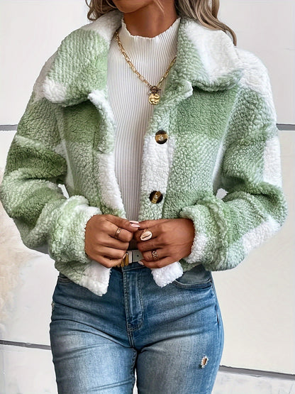 SoftLuxe™ – Kuschelige Teddyjacke für Damen mit stilvoller Knopfleiste