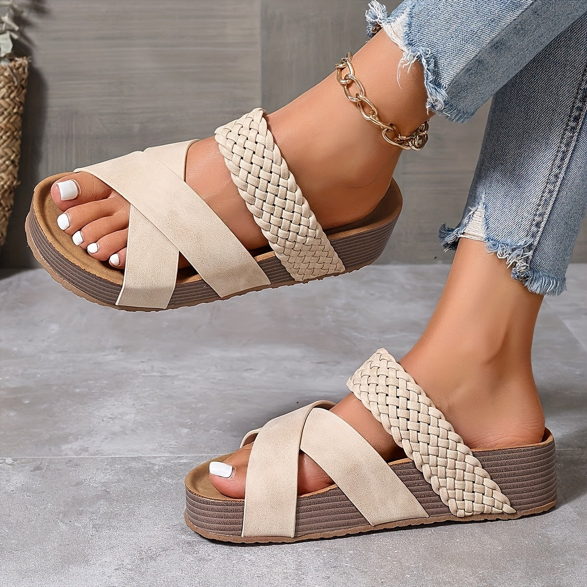 Solyva™ – Damen Sandalen mit Geflochtenen Riemen und Komfortabler Plattform 5